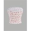 image:imageGirls Ditsy Floral Strapless Tube Top Cute Sleeveless Ruched Ribbed Bandeau TopsFloral Red