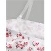 image:imageGirls Ditsy Floral Strapless Tube Top Cute Sleeveless Ruched Ribbed Bandeau TopsFloral Red