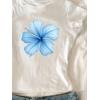 image:imageGirls Floral Hibiscus Graphic Tees Y2K Short Sleeve Crew Neck Casual Summer Tight ShirtWhite