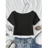 image:imageGirls Graphic Tees Off The Shoulder Tops Short Sleeve Jersey Shirts Y2K Crop TopsBlack