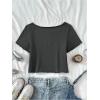 image:imageGirls Graphic Tees Off The Shoulder Tops Short Sleeve Jersey Shirts Y2K Crop TopsDark Grey