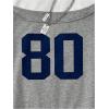 image:imageGirls Graphic Tees Off The Shoulder Tops Short Sleeve Jersey Shirts Y2K Crop TopsGrey