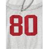 image:imageGirls Graphic Tees Off The Shoulder Tops Short Sleeve Jersey Shirts Y2K Crop TopsLight Grey and Red