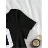 image:imageGirls Graphic Tees Off The Shoulder Tops Short Sleeve Jersey Shirts Y2K Crop TopsNumber Black