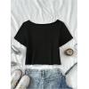 image:imageGirls Graphic Tees Off The Shoulder Tops Short Sleeve Jersey Shirts Y2K Crop TopsNumber Black