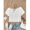 image:imageGirls Graphic Tees Off The Shoulder Tops Short Sleeve Jersey Shirts Y2K Crop TopsWhite
