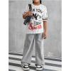 image:imageGirls Jersey Shirts Letter Striped Graphic Tees Crewneck Y2K Tops Football Jersey StreetwearWhite