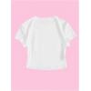 image:imageGirls Letter Bow Graphic Tees Short Sleeve Crewneck Cute Shirts for Teen Girls TrendyFloral Print White