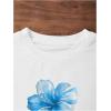 image:imageGirls Letter Bow Graphic Tees Short Sleeve Crewneck Cute Shirts for Teen Girls TrendyFloral White