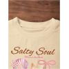 image:imageGirls Letter Bow Graphic Tees Short Sleeve Crewneck Cute Shirts for Teen Girls TrendyPink Apricot