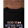 image:imageGirls Letter Bow Graphic Tees Short Sleeve Crewneck Cute Shirts for Teen Girls TrendyPrint Black
