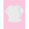image:imageGirls Letter Bow Graphic Tees Short Sleeve Crewneck Cute Shirts for Teen Girls TrendyPure White