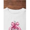 image:imageGirls Letter Bow Graphic Tees Short Sleeve Crewneck Cute Shirts for Teen Girls TrendyPure White