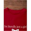 image:imageGirls Letter Bow Graphic Tees Short Sleeve Crewneck Cute Shirts for Teen Girls TrendyRed