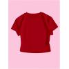 image:imageGirls Letter Bow Graphic Tees Short Sleeve Crewneck Cute Shirts for Teen Girls TrendyRed
