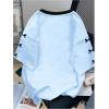 image:imageGirls Oversized Tshirts Number Graphic Jersey Shirts V Neck Short Sleeve Sports Tee Tops StreetwearLight Blue