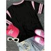 image:imageGirls Oversized Tshirts Number Graphic Jersey Shirts V Neck Short Sleeve Sports Tee Tops StreetwearPink With Black