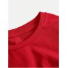 image:imageGirls Short Sleeve Ruched Tee Tops Basic Crew Neck Slim Fit T Shirts with Hair TiesRed