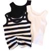 image:imageGirls 3 Piece Striped Sleeveless Shirt Scoop Neck Basic Tank Tops Casual UndershirtsBlack and White