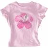 image:imageGirls Floral Hibiscus Graphic Tees Y2K Short Sleeve Crew Neck Casual Summer Tight ShirtPink