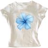 image:imageGirls Floral Hibiscus Graphic Tees Y2K Short Sleeve Crew Neck Casual Summer Tight ShirtWhite