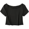 image:imageGirls Graphic Tees Off The Shoulder Tops Short Sleeve Jersey Shirts Y2K Crop TopsBlack