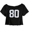 image:imageGirls Graphic Tees Off The Shoulder Tops Short Sleeve Jersey Shirts Y2K Crop TopsNumber Black