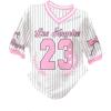 image:imageGirls Oversized Tshirts Number Graphic Jersey Shirts V Neck Short Sleeve Sports Tee Tops StreetwearPink and White