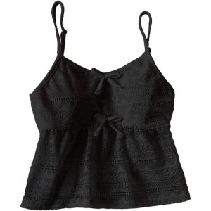 image:imageGirls Boho Bowknot Hollow Out Camisole Tops Spaghetti Strap V Neck Babydoll Crop TopBlack