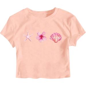image:imageGirls Letter Bow Graphic Tees Short Sleeve Crewneck Cute Shirts for Teen Girls TrendyGraphic Pink