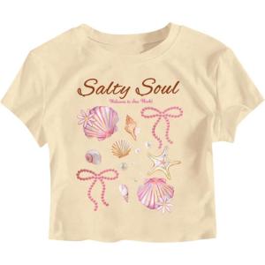image:imageGirls Letter Bow Graphic Tees Short Sleeve Crewneck Cute Shirts for Teen Girls TrendyPink Apricot
