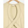 image:imageGirls 2 Packs Open Back Backless Tops Criss Cross Short Sleeve T Shirts Crewneck Casual TeesBeige and White