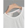 image:imageGirls 2 Packs Open Back Backless Tops Criss Cross Short Sleeve T Shirts Crewneck Casual TeesBlack White