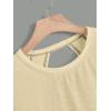 image:imageGirls 2 Packs Open Back Backless Tops Criss Cross Short Sleeve T Shirts Crewneck Casual TeesBlack and Beige