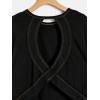 image:imageGirls 2 Packs Open Back Backless Tops Criss Cross Short Sleeve T Shirts Crewneck Casual TeesBlack and Beige