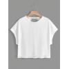 image:imageGirls 2 Packs Open Back Backless Tops Criss Cross Short Sleeve T Shirts Crewneck Casual TeesGrey and White