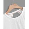 image:imageGirls 2 Packs Open Back Backless Tops Criss Cross Short Sleeve T Shirts Crewneck Casual TeesPink and White