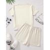 image:imageGirls 2 Piece Outfits Cherry Bow Graphic Tee Shirt and Shorts Set Cute Summer OutfitsBeige