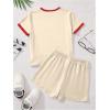 image:imageGirls 2 Piece Outfits Cherry Bow Graphic Tee Shirt and Shorts Set Cute Summer OutfitsBeige Red