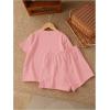 image:imageGirls 2 Piece Outfits Cherry Bow Graphic Tee Shirt and Shorts Set Cute Summer OutfitsMix Pink