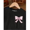 image:imageGirls 2 Piece Outfits Cherry Bow Graphic Tee Shirt and Shorts Set Cute Summer OutfitsMulticolor