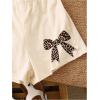 image:imageGirls 2 Piece Outfits Cherry Bow Graphic Tee Shirt and Shorts Set Cute Summer OutfitsMulticolor Beige