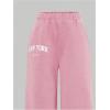 image:imageGirls 2 Piece Summer Outfits Letter Graphic Tees and Wide Leg Baggy Pants Set Casual Cute ClothesPink