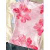 image:imageGirls 3 Packs Graphic Tees Vacation Hibiscus Top Crewneck Short Sleeve Cute Tops Summer Slim Fit T ShirtFloral Yellow Blue Pink