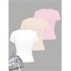 image:imageGirls 3 Packs Graphic Tees Vacation Hibiscus Top Crewneck Short Sleeve Cute Tops Summer Slim Fit T ShirtMulticolor
