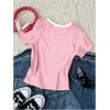 image:imageGirls 3 Packs Graphic Tees Vacation Hibiscus Top Crewneck Short Sleeve Cute Tops Summer Slim Fit T ShirtMulticolor Brown