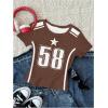image:imageGirls 3 Packs Graphic Tees Vacation Hibiscus Top Crewneck Short Sleeve Cute Tops Summer Slim Fit T ShirtMulticolor Brown