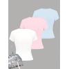 image:imageGirls 3 Packs Graphic Tees Vacation Hibiscus Top Crewneck Short Sleeve Cute Tops Summer Slim Fit T ShirtMulticolor Pink and Yellow