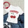 image:imageGirls 3 Packs Graphic Tees Vacation Hibiscus Top Crewneck Short Sleeve Cute Tops Summer Slim Fit T ShirtMulticolor Red