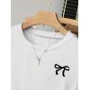 image:imageGirls 3 Packs Short Sleeve Ruched T Shirt Crewneck Slim Fit Basic Tee Tops Summer ClothesBow White Grey Black